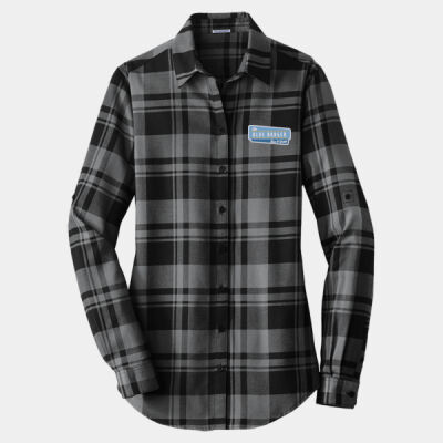 Blue Badger - Ladies Plaid Flannel Tunic Thumbnail